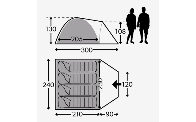Kampa Brighton 4 Kuppelzelt Grey 1 Kampa Brighton 4 Kuppelzelt Grey