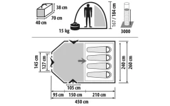 Berger Zelt Campo 4 Air Schwarze Schlafkabine